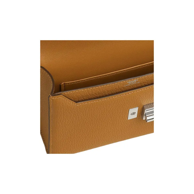 HERMES Verrou Mysore Goat Skin Handgun Bag Crossbody Bag Shoulder Bag Women's Brown-2
