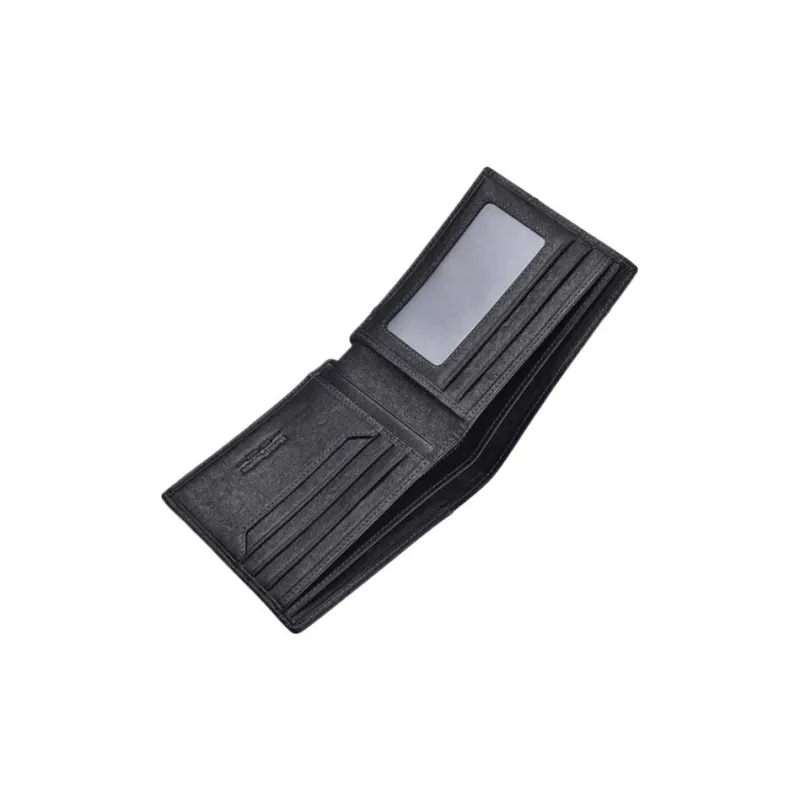 Hush Puppies Vegetable Tanned Top Grain Cow Leather Wallet Regular Men's Black-4
