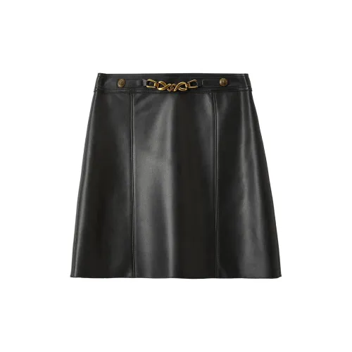 SENTUBILA Leather Short Skirts Women's Black