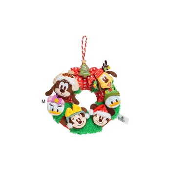 Disney Winter 2023 Mickey And Friends Mickey Floral Door Decoration Dolls Plush Pendant 19cm Height