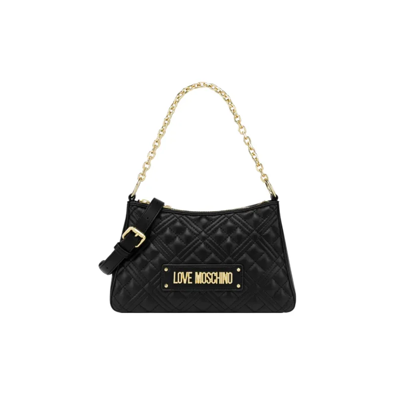 LOVE MOSCHINO PU Hobo Bag, Handbag, Shoulder Bag Women's Black-0