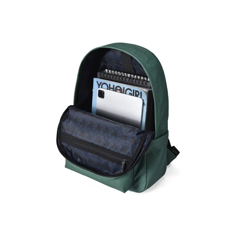 FINITE LOOP Recycled Fabric Backpack Unisex Green-3