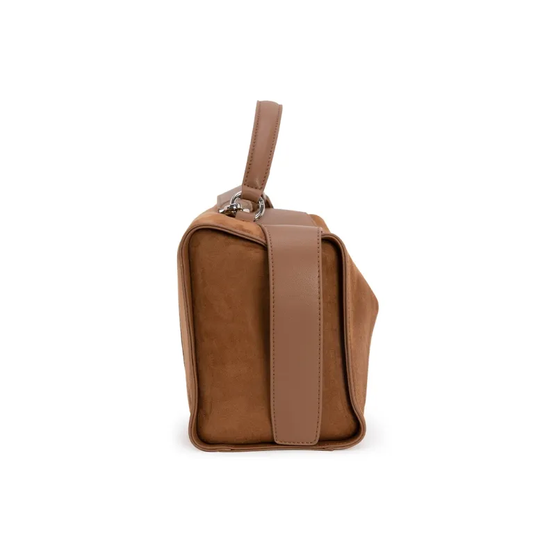 VENOF Cow Leather Shoulder Bag Crossbody Bag Handbag Medium Size Women's Toraja Brown/Manting Coffee-3