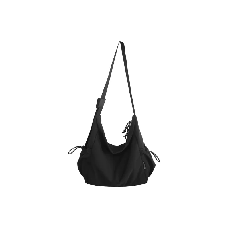 Deli Bear Nylon Fabric Crossbody Bag Shoulder Bag Large Size Unisex Black/Green/Brown/Khaki/Ecru-9
