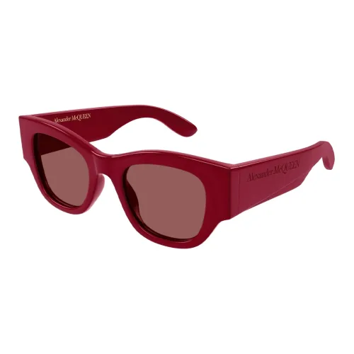 Alexander McQueen Recycled Acetate Irregular Shape Sunglasses Men's Red