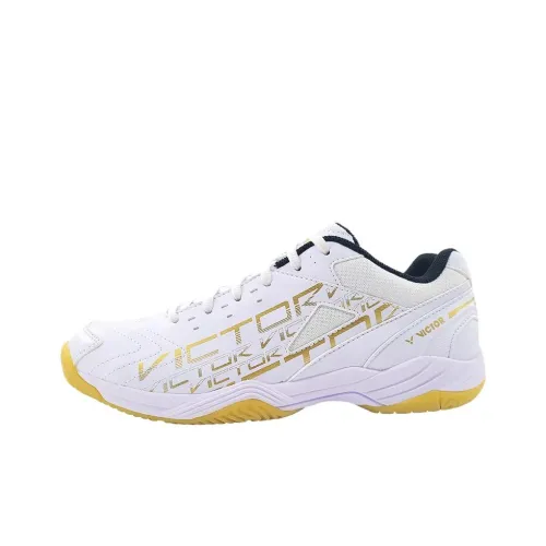 Victor Badminton Shoes Unisex Low-Top White Gold