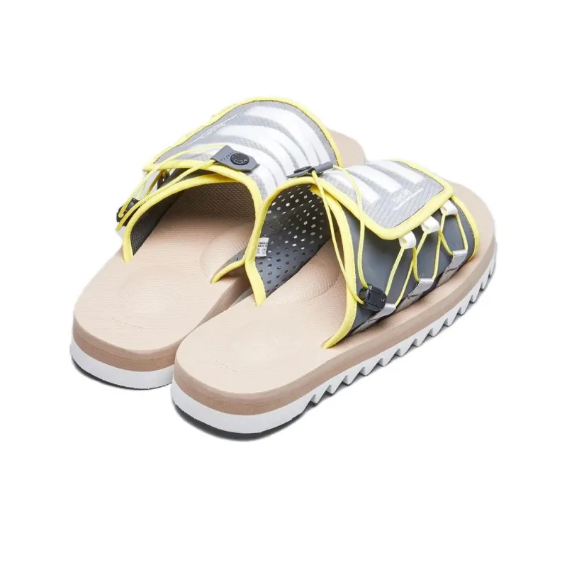 Suicoke Rubber Sole Slip Resistant Slide Slippers Unisex Black Yellow-3