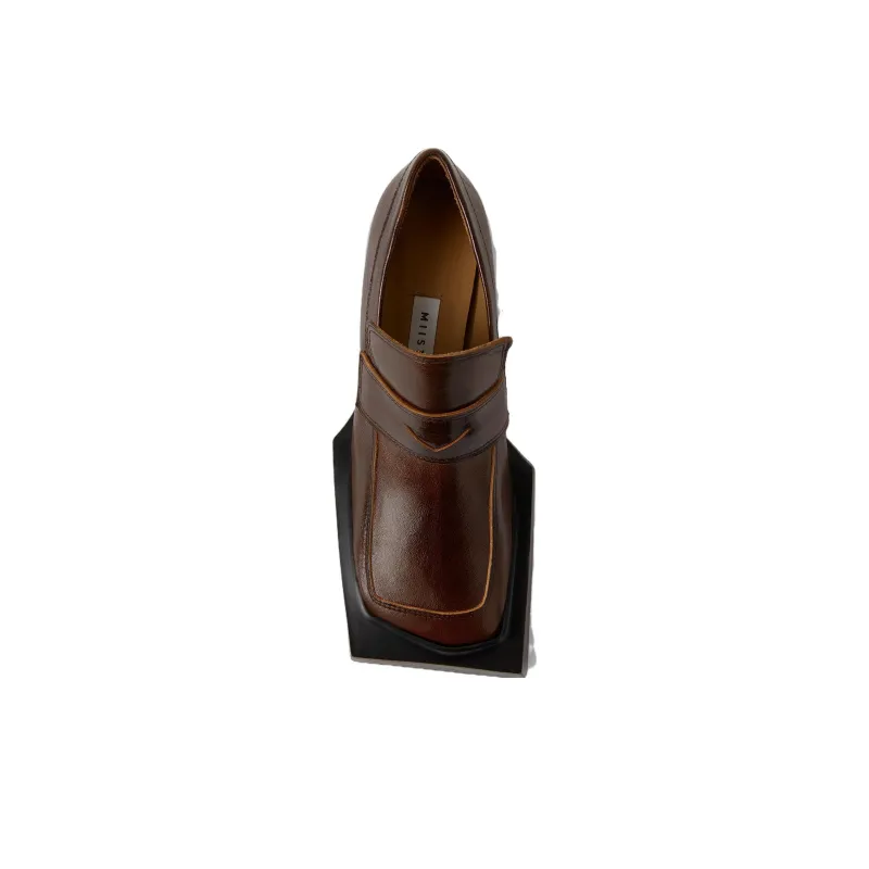 MIISTA Loafers 6cm Women's Brown-3