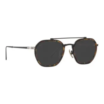 PERSOL Titanium Aviator Sunglasses Unisex Black/Brown