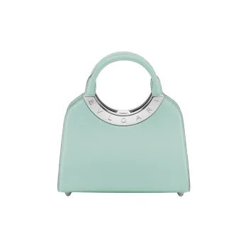 BVLGARI Roma Amor Series Calfskin Shoulder Bag Crossbody Bag Handbag Small Size Women's Light Blue
