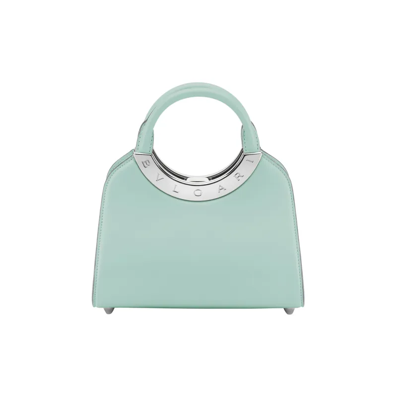BVLGARI Roma Amor Series Calfskin Shoulder Bag Crossbody Bag Handbag Small Size Women's Light Blue-0