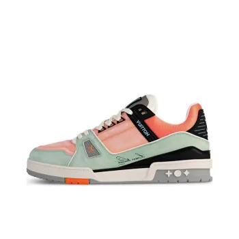 LOUIS VUITTON Trainer Low Top Skateboard Shoes Unisex Pink Green Black