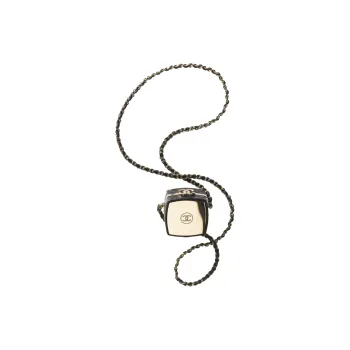 CHANEL Leather Powder Compact Makeup Bag Shoulder Bag Crossbody Bag Mini Women's Gold/Black Black Gold