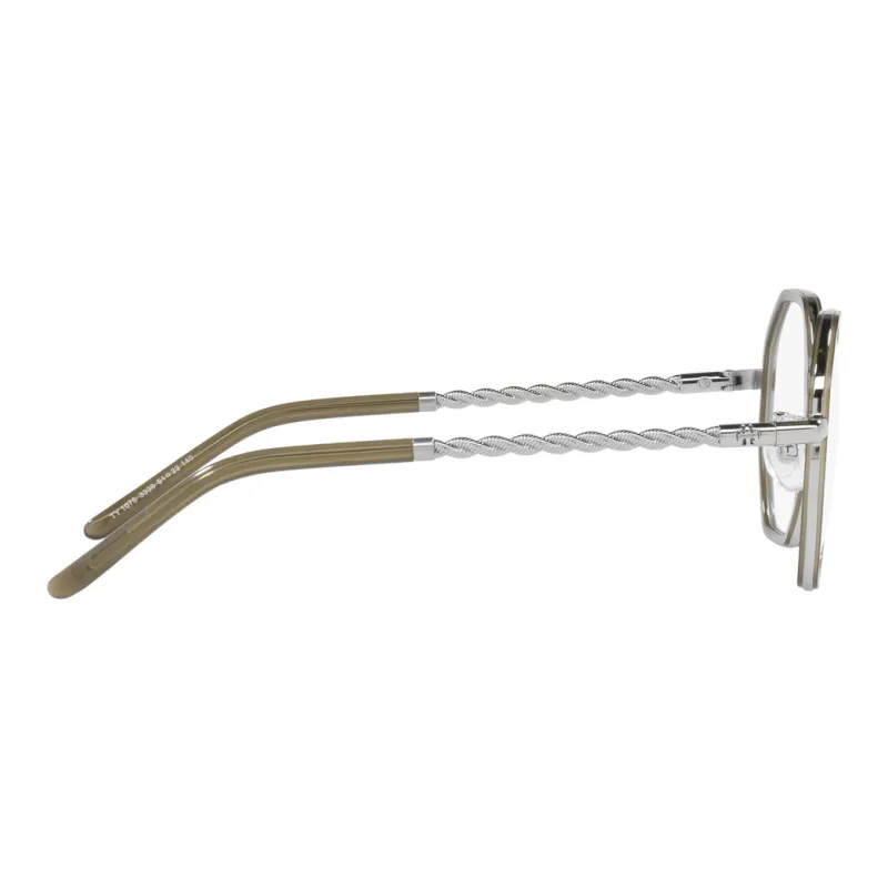 TORY BURCH Metal Irregular Shape Eyeglass Frames Women's Olive Green-4