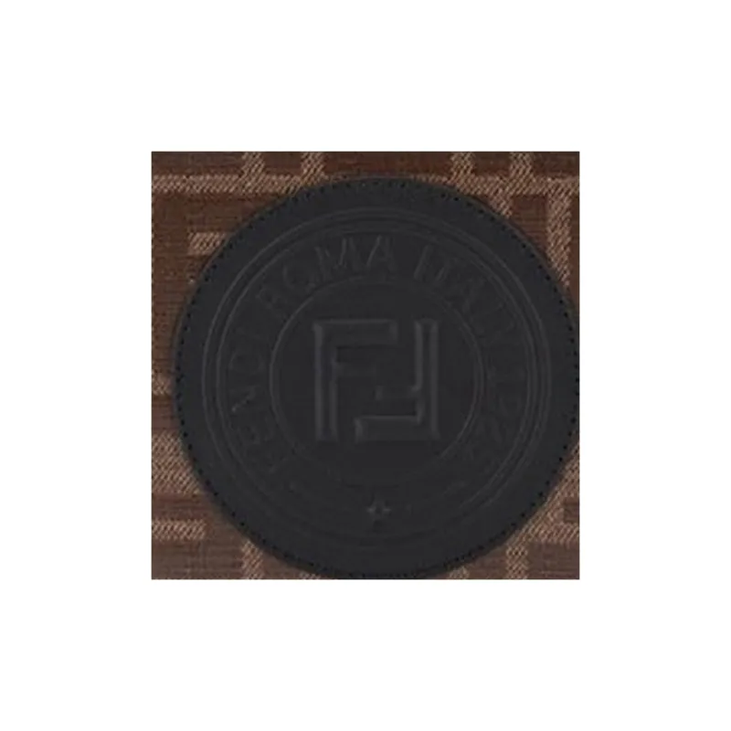 FENDI Coated Canvas With Leather Wallet Men's Brown & Black-3