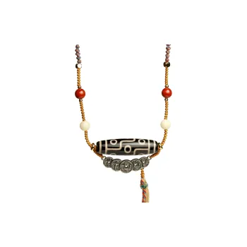 Artisan Lock Heart Jade Agate Jade Necklaces Unisex