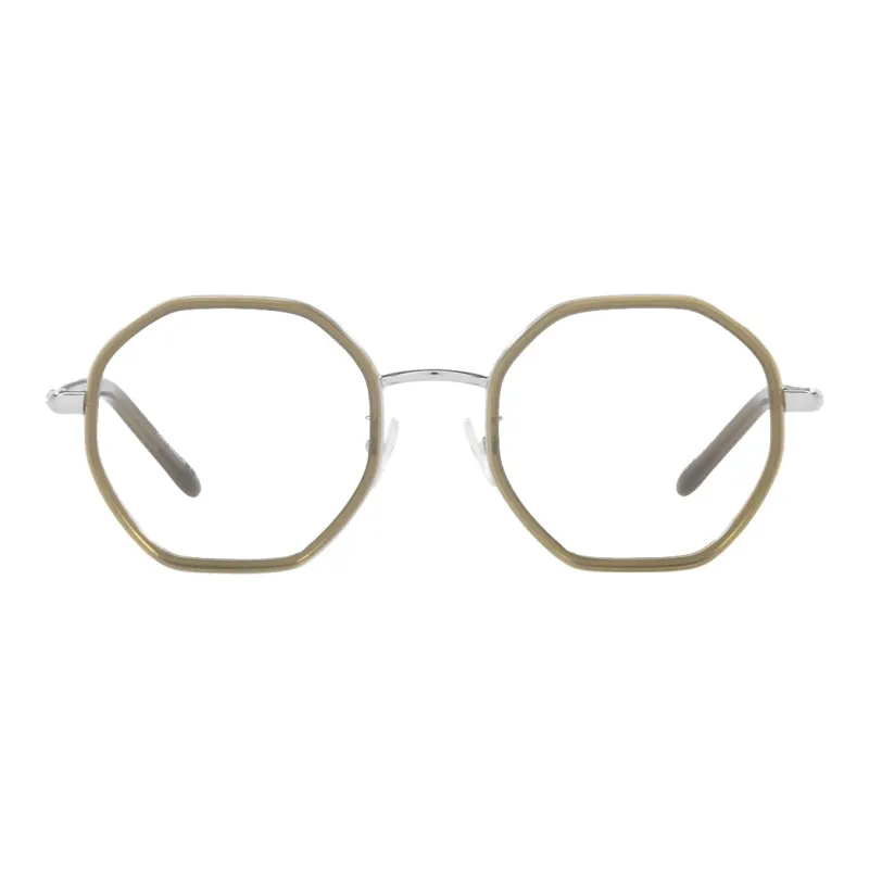 TORY BURCH Metal Irregular Shape Eyeglass Frames Women's Olive Green-1