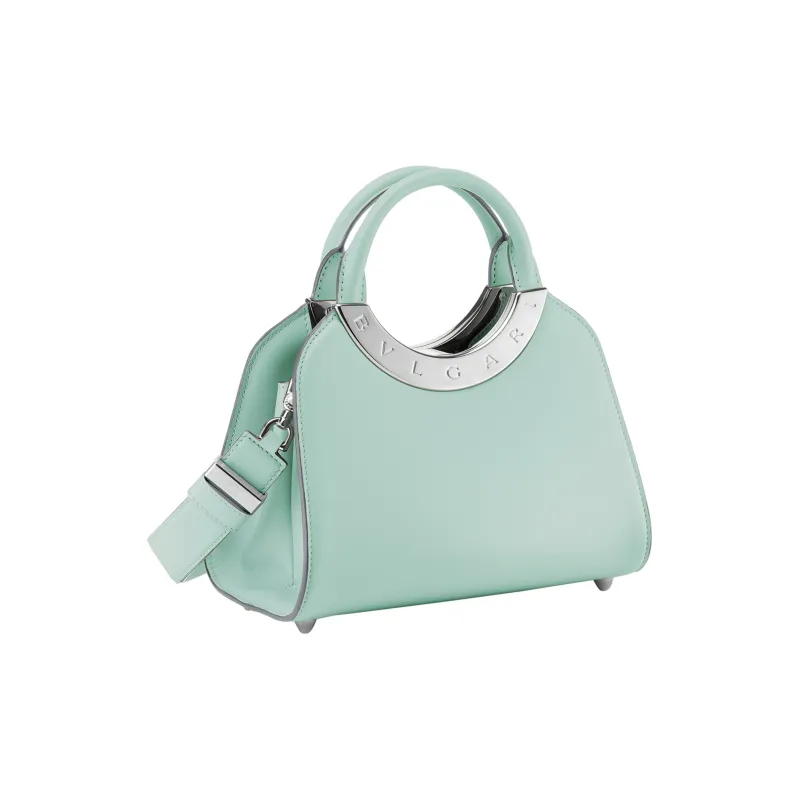 BVLGARI Roma Amor Series Calfskin Shoulder Bag Crossbody Bag Handbag Small Size Women's Light Blue-1