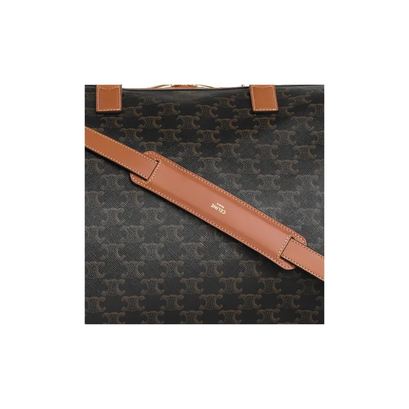 CELINE Polyurethane Travel Bag, Shoulder Bag, Crossbody Bag, Handbag Unisex Tawny-3