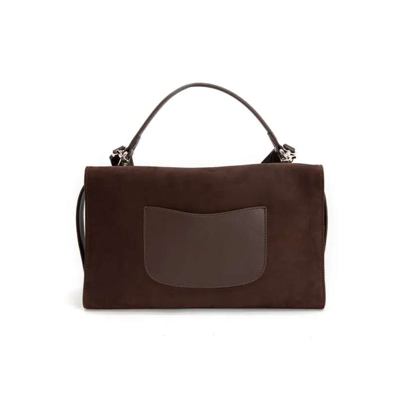 VENOF Cow Leather Shoulder Bag Crossbody Bag Handbag Medium Size Women's Toraja Brown/Manting Coffee-10