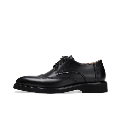 BOSSSUNWEN Dress Shoes Men Low-Top Black