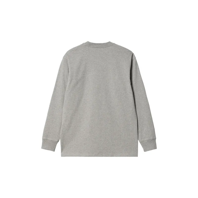Carhartt WIP American Script Long Sleeve T Shirt T Shirt Men's Gray-1