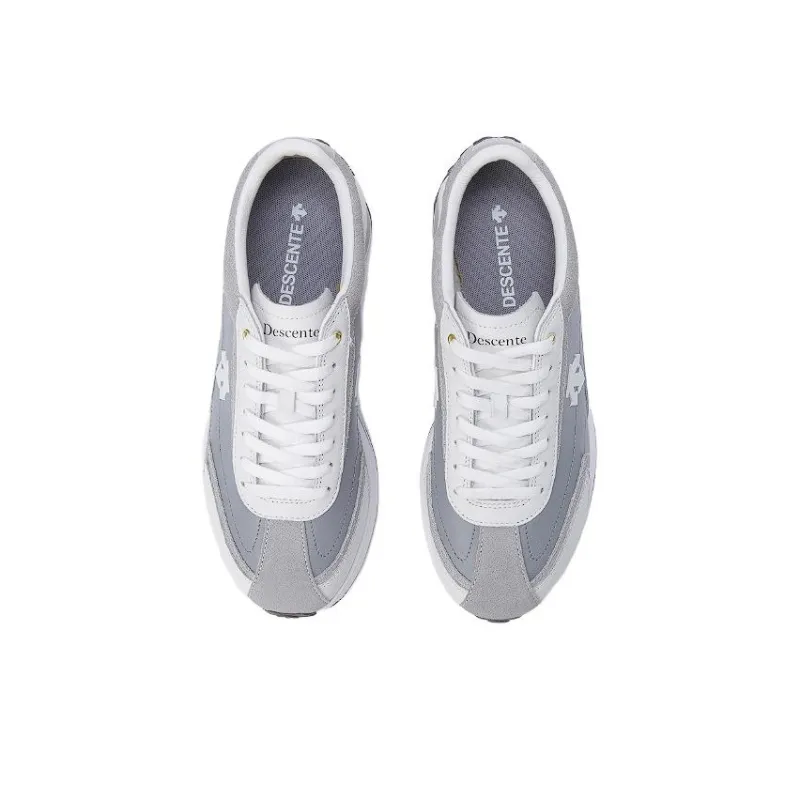 DESCENTE Cron Racer Cushioning Wear Resistant Low Top Skateboard Shoes Unisex Gray White-3