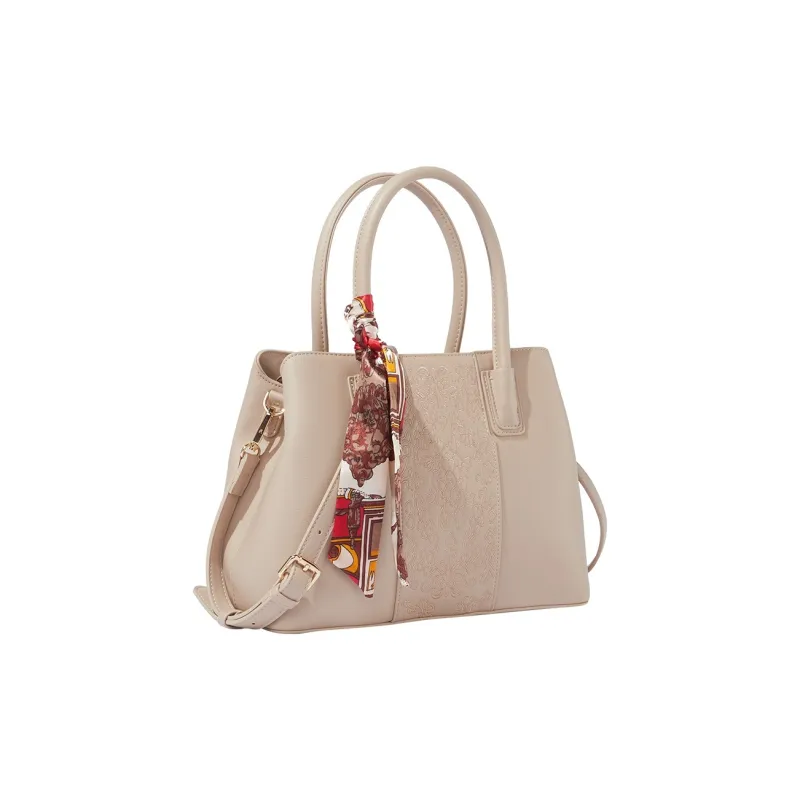 YEARCON Synthetic Leather Handbag Women's Ecru/Burgundy/Apricot-10
