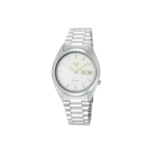 SEIKO Automatic Mechanical Movement Stainless Steel Strap Watch Men's Watch White Dial SNXG47K1