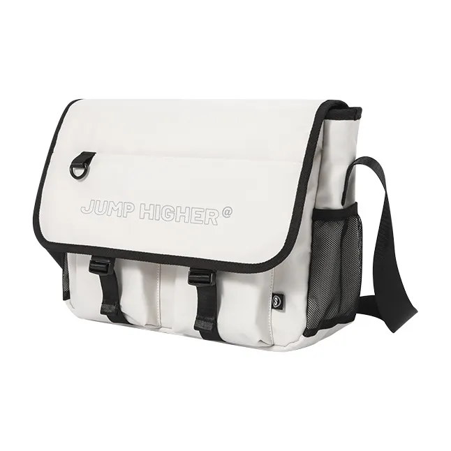SEM/R Fabric Crossbody Bag, Messenger Bag, Shoulder Bag, Crossbody Bag Medium Size Unisex Raw White/Ecru/Black-1