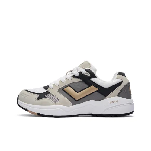 PONY MJ-72 Cushioned Slip-Resistant Low-Top Casual Running Shoes Unisex Beige Gray