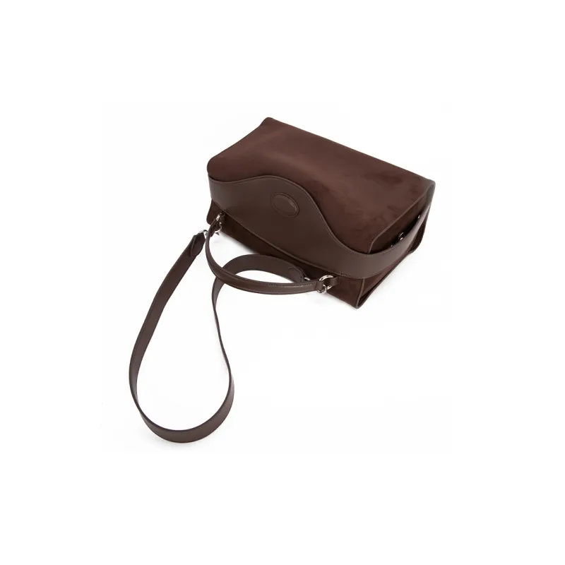 VENOF Cow Leather Shoulder Bag Crossbody Bag Handbag Medium Size Women's Toraja Brown/Manting Coffee-8