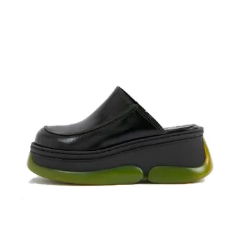 MIISTA Rubber Sole Wrap-toe Slippers Women's Black