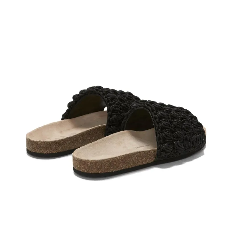 JW Anderson Popcorn knit Leather Slides Women's-3