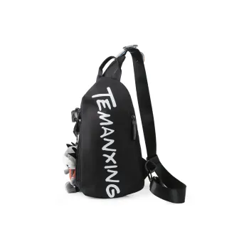 KAKAXI Oxford Sling Bag Crossbody Bag Shoulder Bag Fanny Pack Unisex Black/Beige