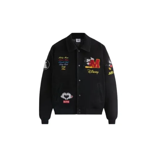 KITH X Disney Mickey & Friends Suede Varsity Jacket 