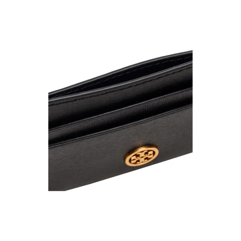 TORY BURCH Robinson Leather Wallet Unisex Black-4