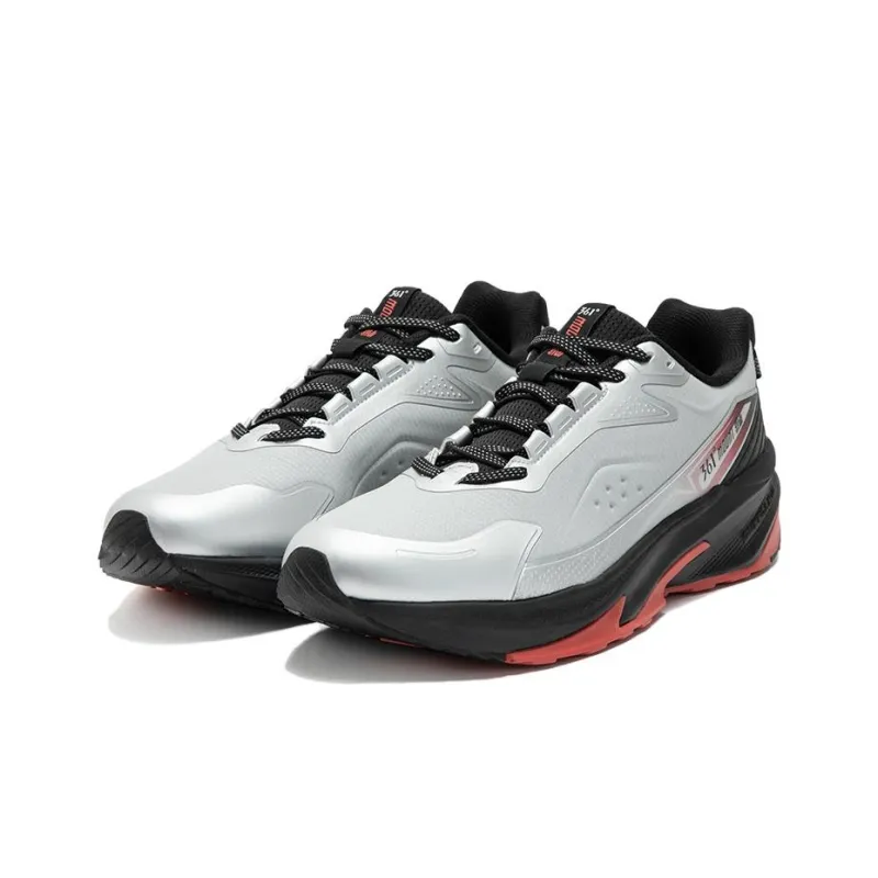 361° Cushioning, Abrasion Resistant, And Waterproof Low Top Training Running Shoes Men's Silver Black-1