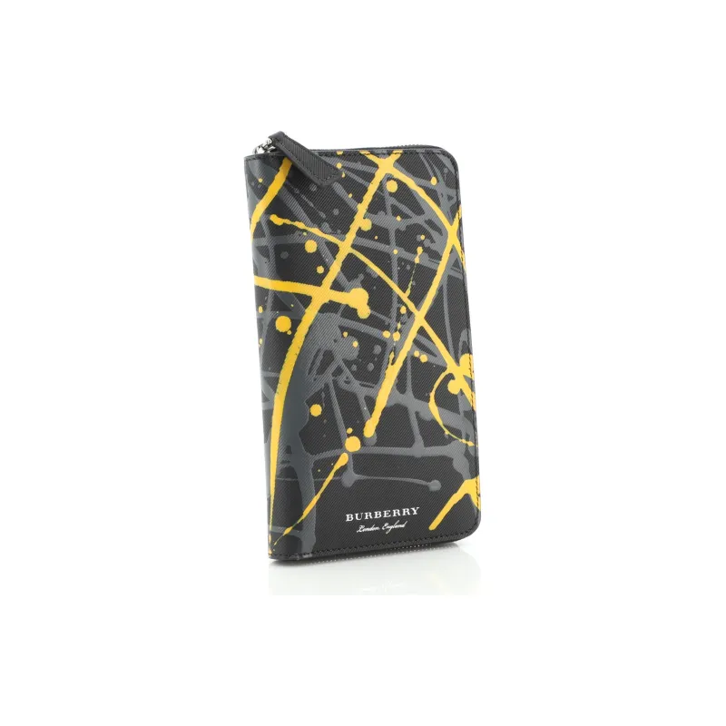 Burberry Leather Wallet Men's Black & Yellow-1