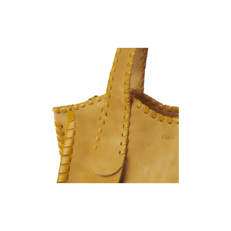 Chloe Mony Suede Calfskin Tote Bag Shopping Bag Shoulder Bag Handbag Medium Size Women's Honey Gold-4