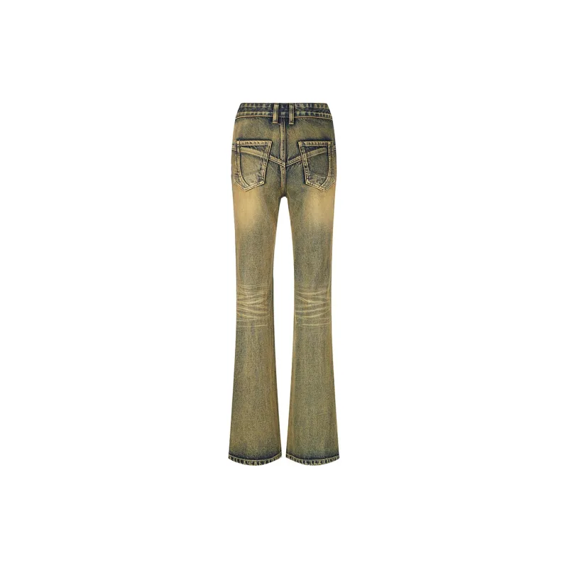 AZEPAM Jeans Women's Yellow Denim-1
