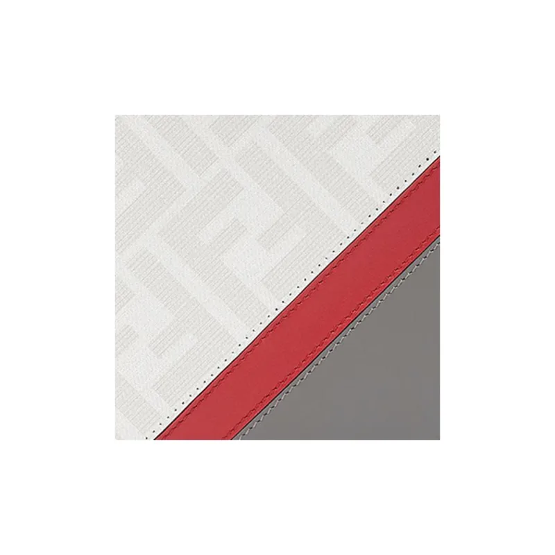 FENDI Calfskin Wallet Men's Gray-4