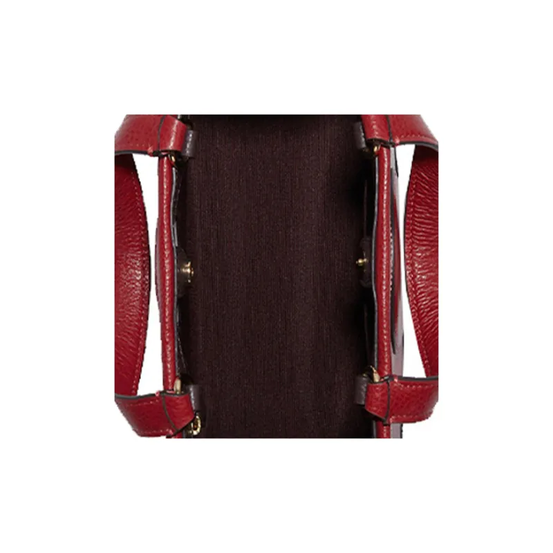 COACH Dempsey Leather Tote Bag Shopping Bag Crossbody Handbag Small Size Women's Red-3