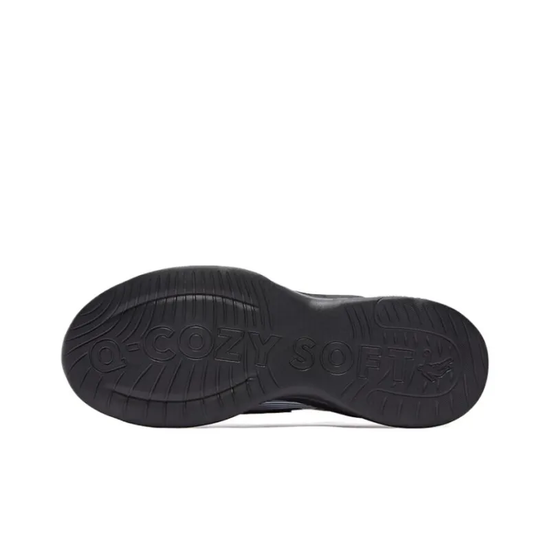 QIAODAN Durable Breathable Low Top Running Shoes Men's Black White-4