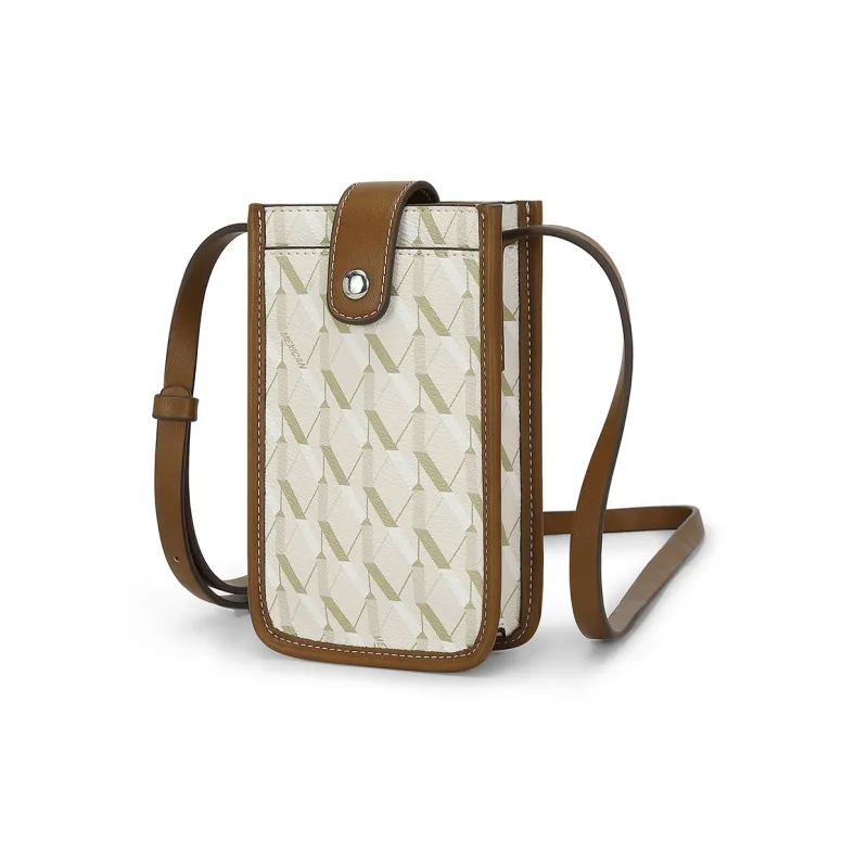MEXICAN Polyvinyl Chloride Cell Phone Pouch, Crossbody Bag Regular Women's Brown/Green/Ecru-11