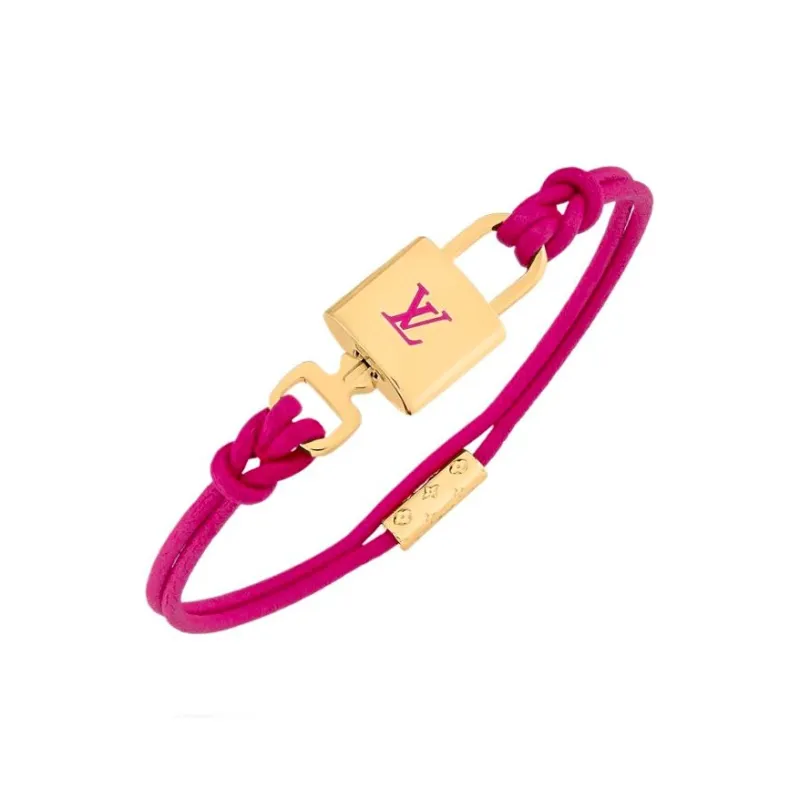 LOUIS VUITTON Metal Calf Leather Bracelets Women's Purple-1