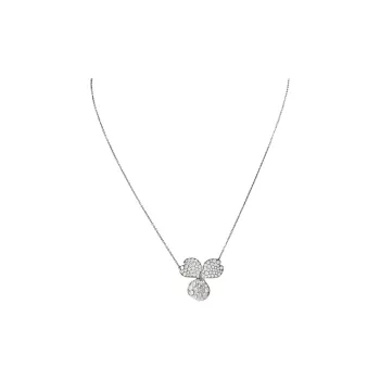TIFFANY & CO. Platinum Diamond Necklaces Women's Silver