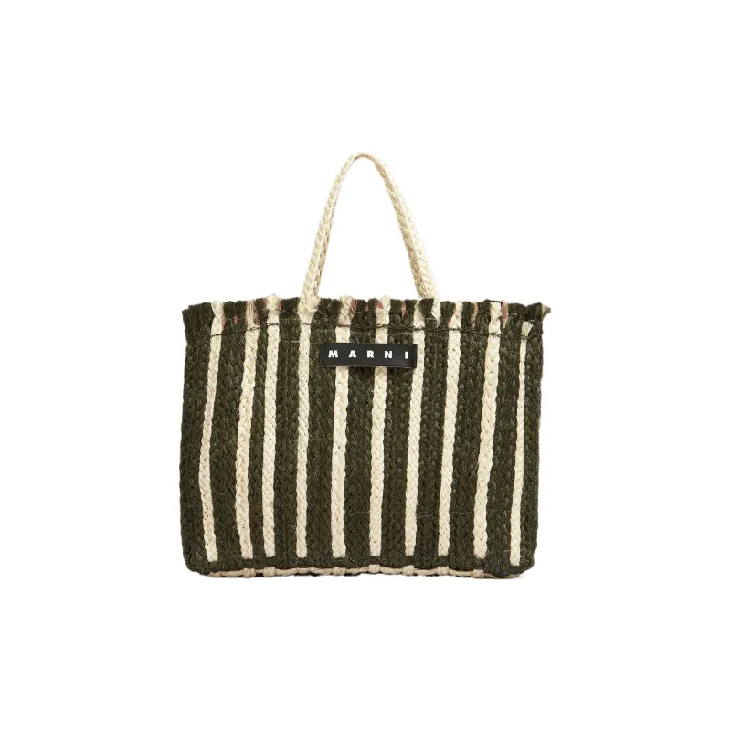 MARNI Natural Fiber Tote Bag Shopping Bag Handbag Women's Green-0