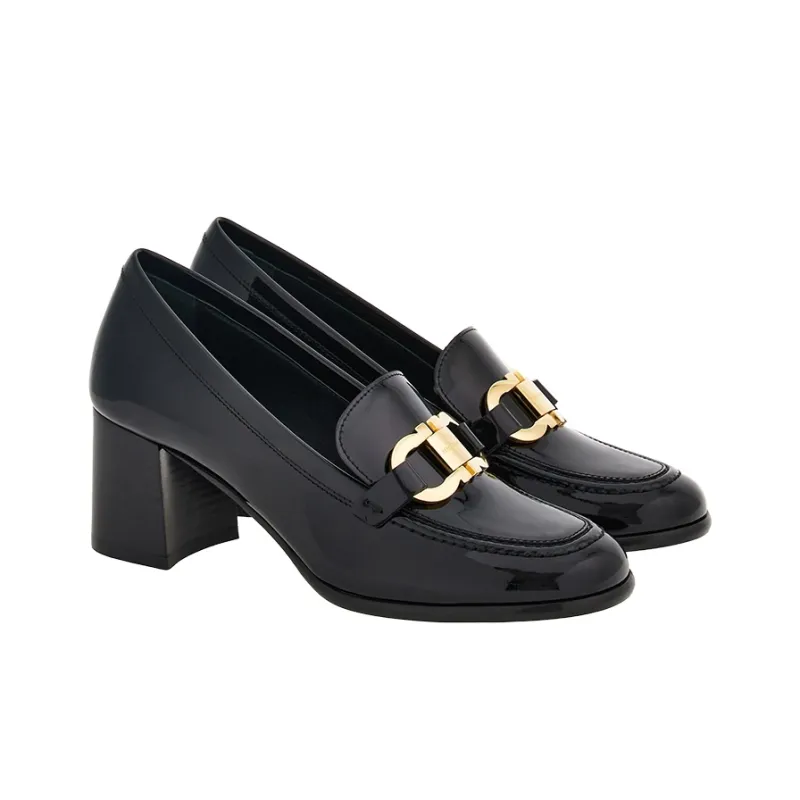 FERRAGAMO 60mm Gancini-buckle Patent Leather Pumps-3