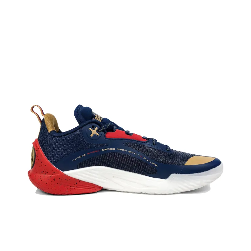 LiNing Speed 10 Cushioning, Slip Resistant, Abrasion Resistant, Breathable Low Top Basketball Shoes Men's Blue-1